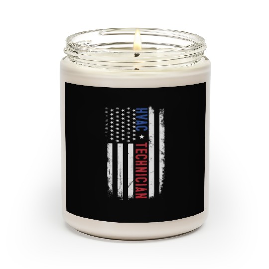 HVAC Technician US American Flag HVAC Mechanic Scented Candles