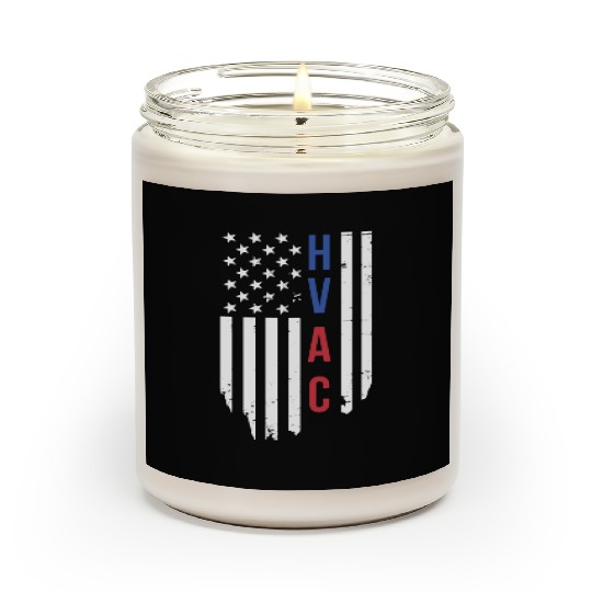 HVAC Technician US American Flag HVAC Mechanic Scented Candles