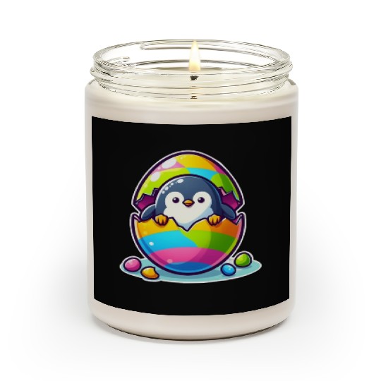 Penguin hatches from colorful Easter egg Scented Candles