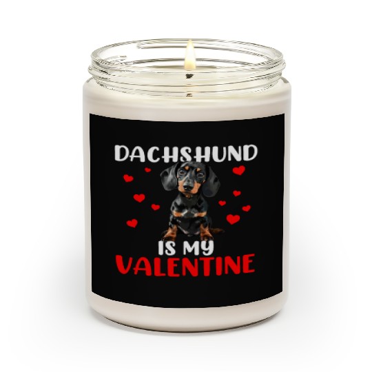 dachshund is my valentine, dog valentines Scented Candles