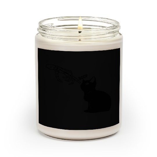 Black Cat Lover Skeleton Hand Boop Scented Candles