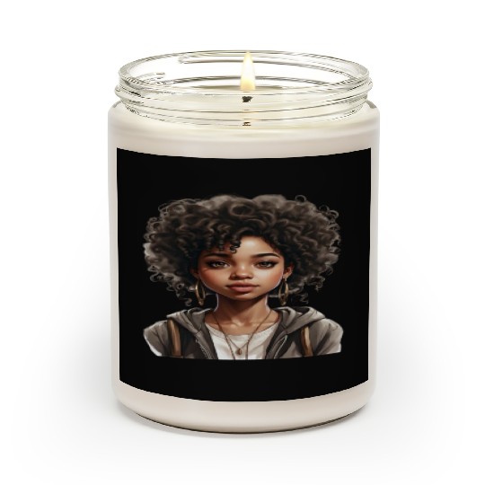 Black girl with big brown eyes .. Scented Candles
