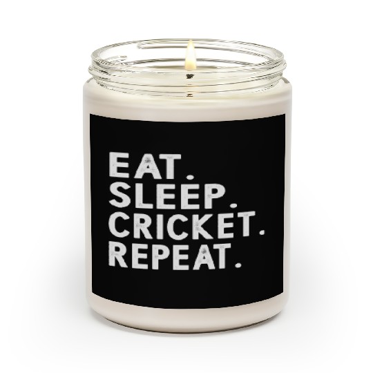 Eat Sleep Cricket Repeat Funny Cricket Sport Game Scented Candles