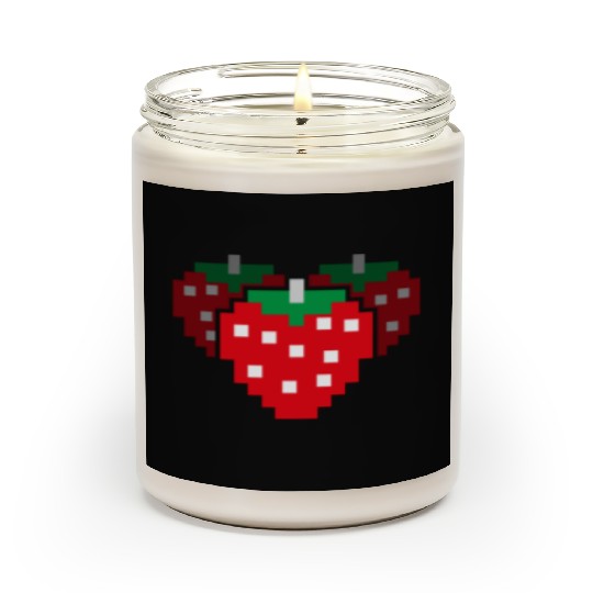 8 Bit Pixel Strawberry 80s Video Game 100 Days of Scented Candles