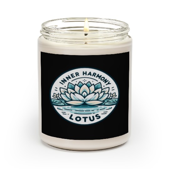 Inner Harmony Lotus - Serene Water & Flower Design Scented Candles