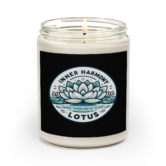 Inner Harmony Lotus - Serene Water & Flower Design Scented Candles