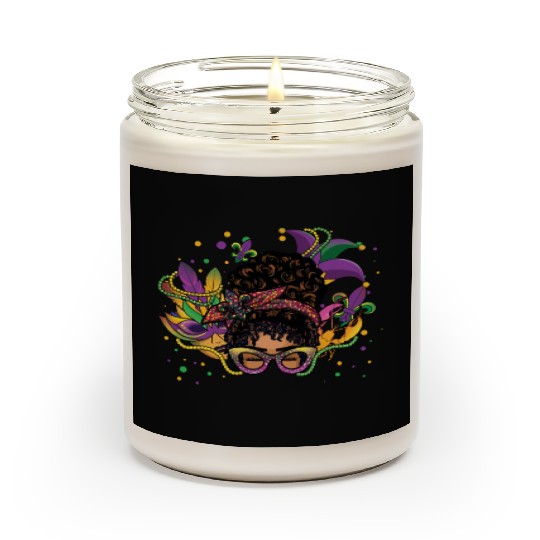 Afro Messy Bun Beads Festival Parade Mardi Gras Scented Candles