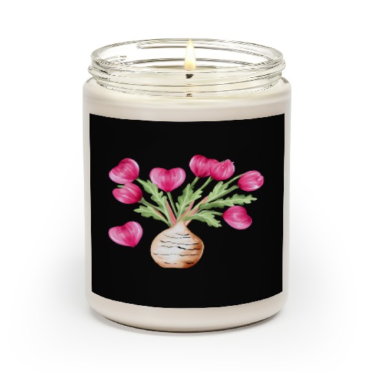 Turnip Love Bouquet Heart Flowers Valentine's Day Scented Candles