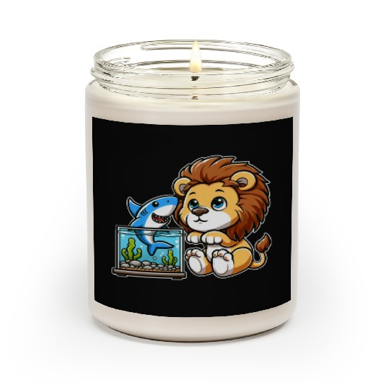 Lion in Aquarium: Fish & Shark Scented Candles