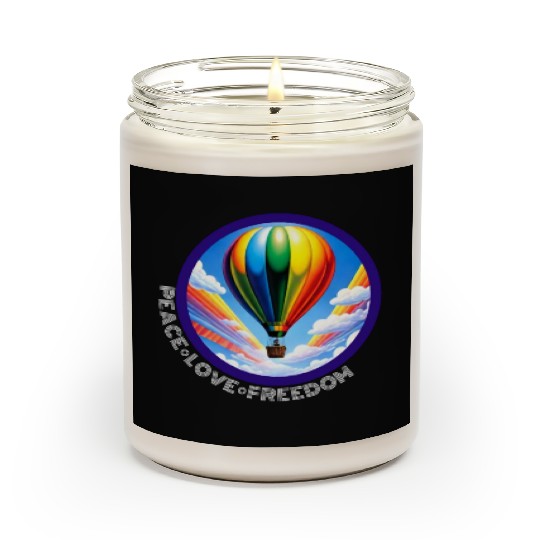 Peace Love Freedom Ballon Scented Candles