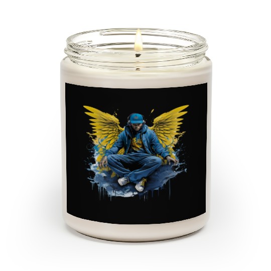 Urban Angel Wings DJ Graphic Stylish Streetwear Scented Candles