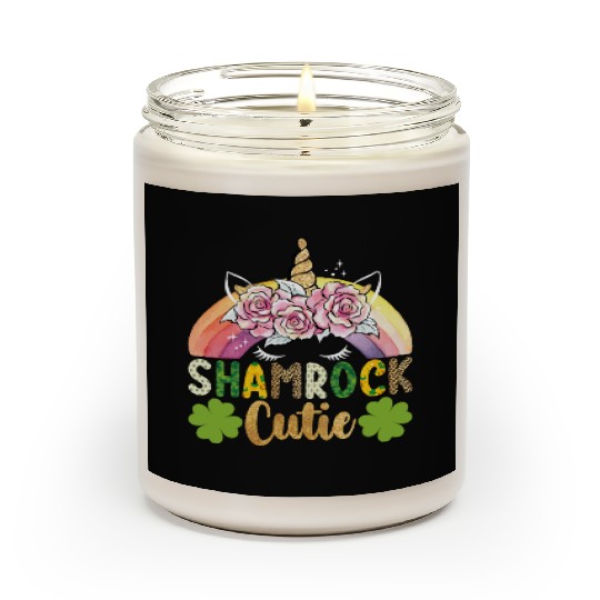 Shamrock Cutie Unicorn Rainbow St Patricks Day Scented Candles