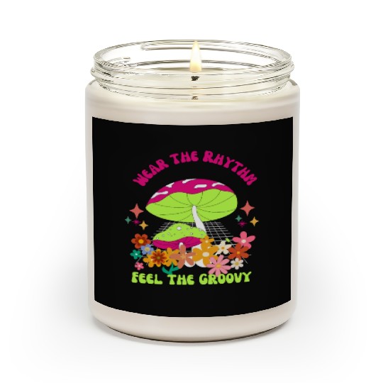 Pink and Green Illustrated Groove to The Beat Scented Candles