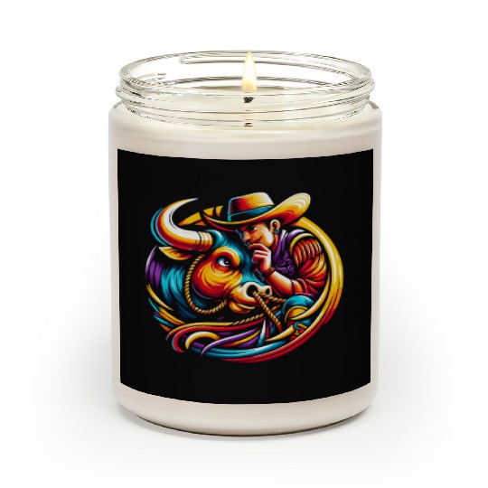 Rodeo Bull Riding Livestock Show Farmer Cattle Scented Candles