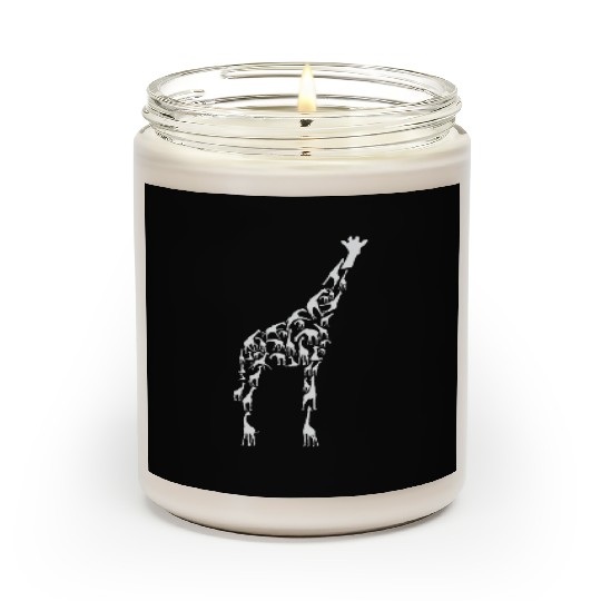 Giraffe Wildlife Africa Giraffes Silhouette Scented Candles