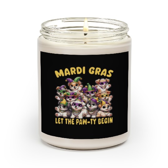 Mardi Gras Puppies Masquerade -Dog Lover Scented Candles