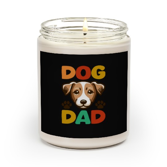 Jack Russell Terrier Dog Dad Typography Scented Candles