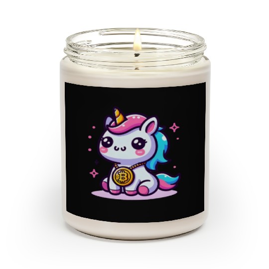 Crypto Cutie: Magical Unicorn with Bitcoin Scented Candles