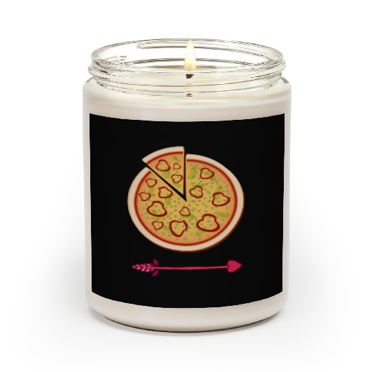PIZZA is my valentine - Arrow Pointing Left Scented Candles