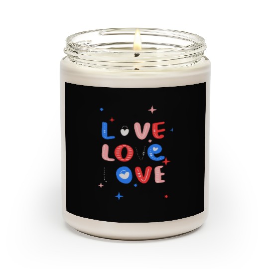 White Red Pink Light Blue Black Bold Valentine Scented Candles