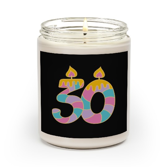 Happy Birthday 30th Age Number Scented Candles
