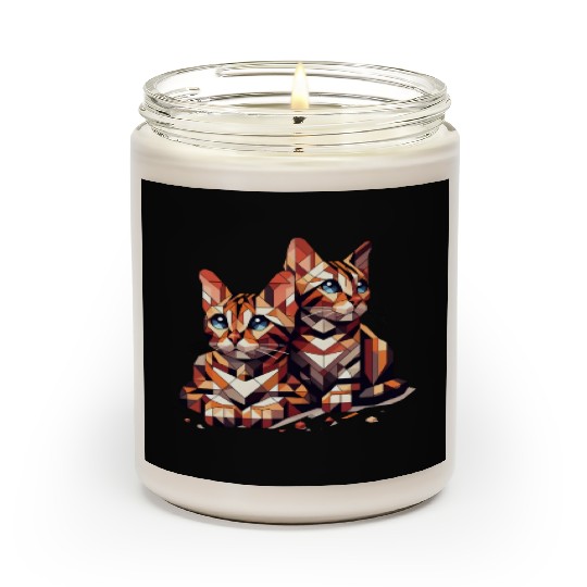 Bengal Kittens Geometric Shape Scented Candles