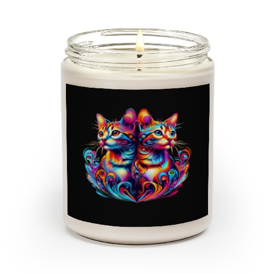 Bengal Kittens Colorful Cats Scented Candles