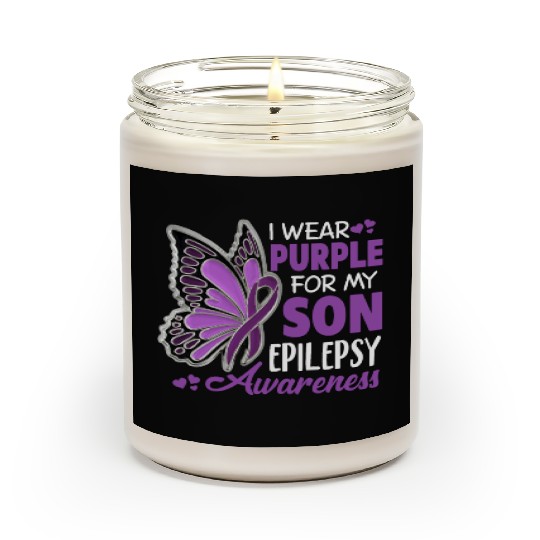 I Wear Purple For My Son Epilepsy Awareness Scented Candles