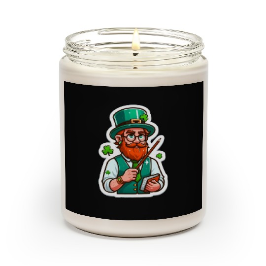 Irish bearded teacher, funny st patricks day Scented Candles