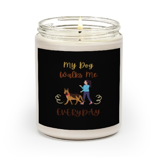 German Shepherd Dog Walking Scented Candles