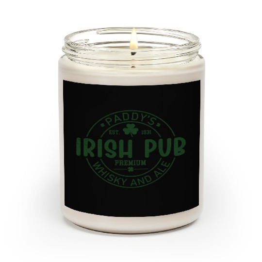Irish Pub Whisky and Ale, St Patricks Day Scented Candles
