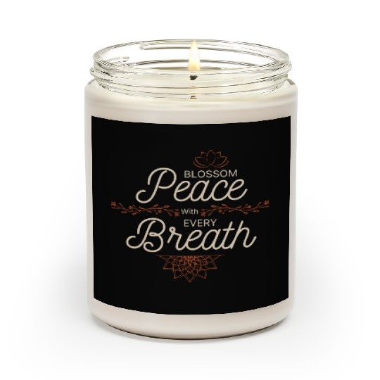 Peaceful Blossom Mandala Quote Scented Candles