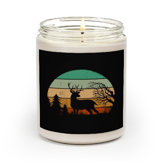 Serene Deer Twilight Forest Silhouette Scented Candles