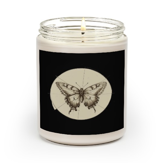 Butterfly pencil sketch Scented Candles