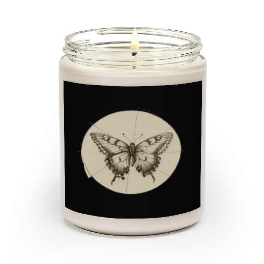 Butterfly pencil sketch Scented Candles