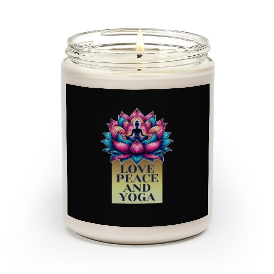 Vibrant Lotus Illustration Scented Candles