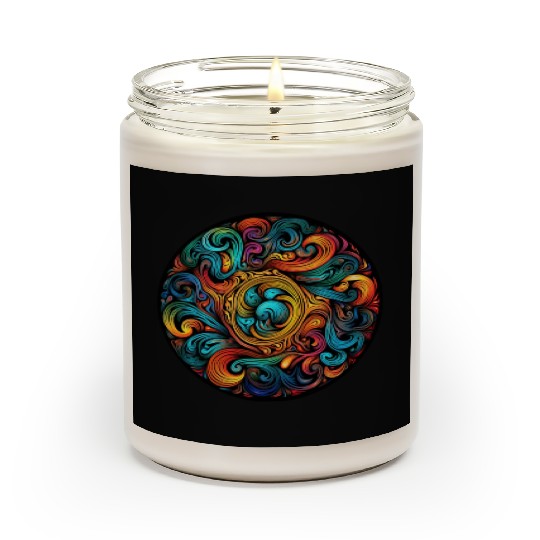 Abstract Spectrum Spiral Scented Candles