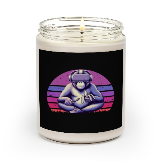 Virtual Zen: Retro Aesthetic Gamer Gorilla Scented Candles