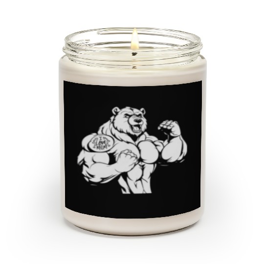Brown Bear Biceps Tattoo I Love Mom Scented Candles