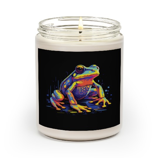 Watercolor Colorful Frog Colorful Animals Scented Candles
