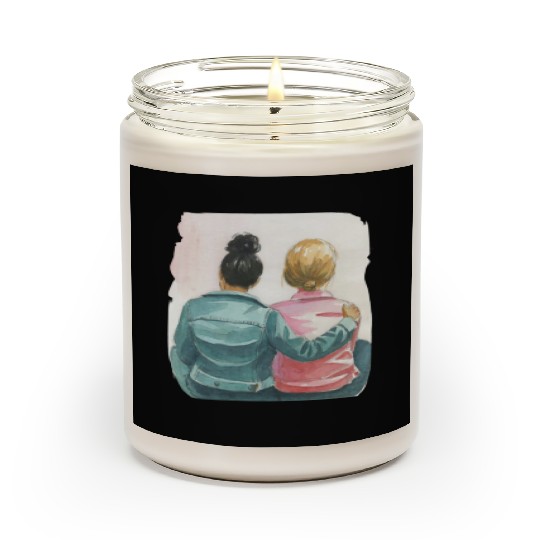 Watercolor Lesbian Couple Scented Candles