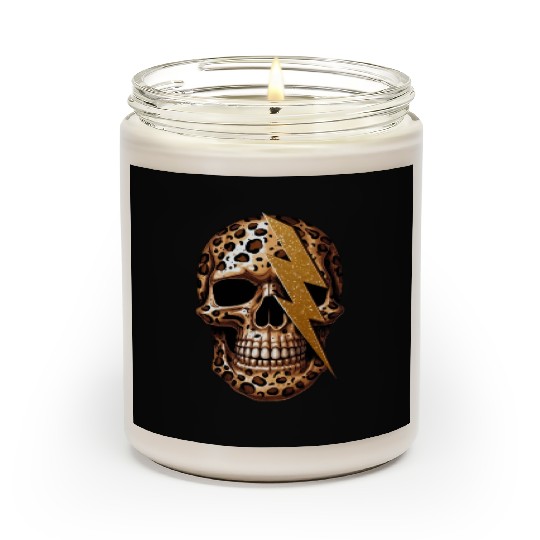 skull with leopard animal print Scented Candles