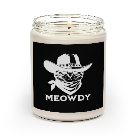 Cute Meowdy Cat Cowboy Pun Scented Candles