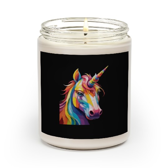 Colorful Rainbow Unicorn Scented Candles