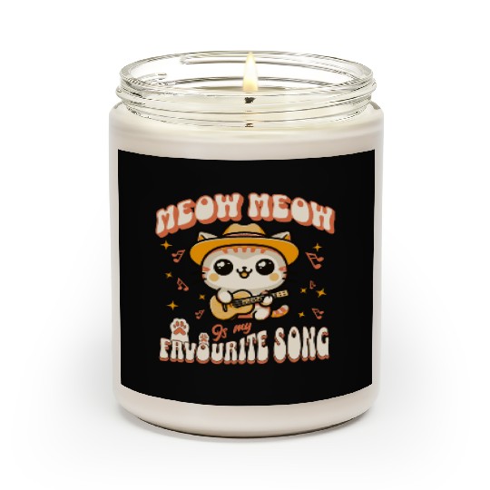 Cat With Guitar Scented Candles