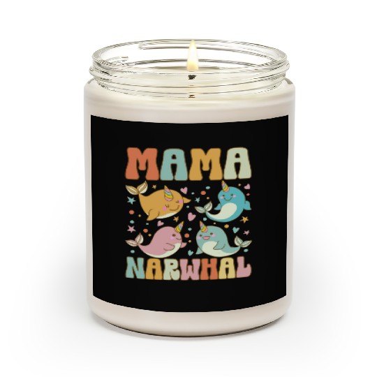 Groovy Narwhal Mom Narwhal Lover Scented Candles