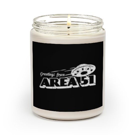 Greetings From Area 51 Vintage Funny Alien Gift Scented Candles