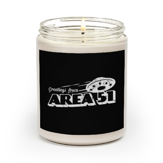 Greetings From Area 51 Vintage Funny Alien Gift Scented Candles