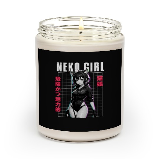 Japanese Anime neko Girl Urban Cyber Aesthetic Scented Candles