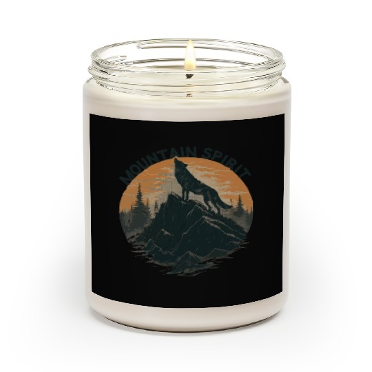 Mountain Majesty Wolf Howling on the Peak Scented Candles